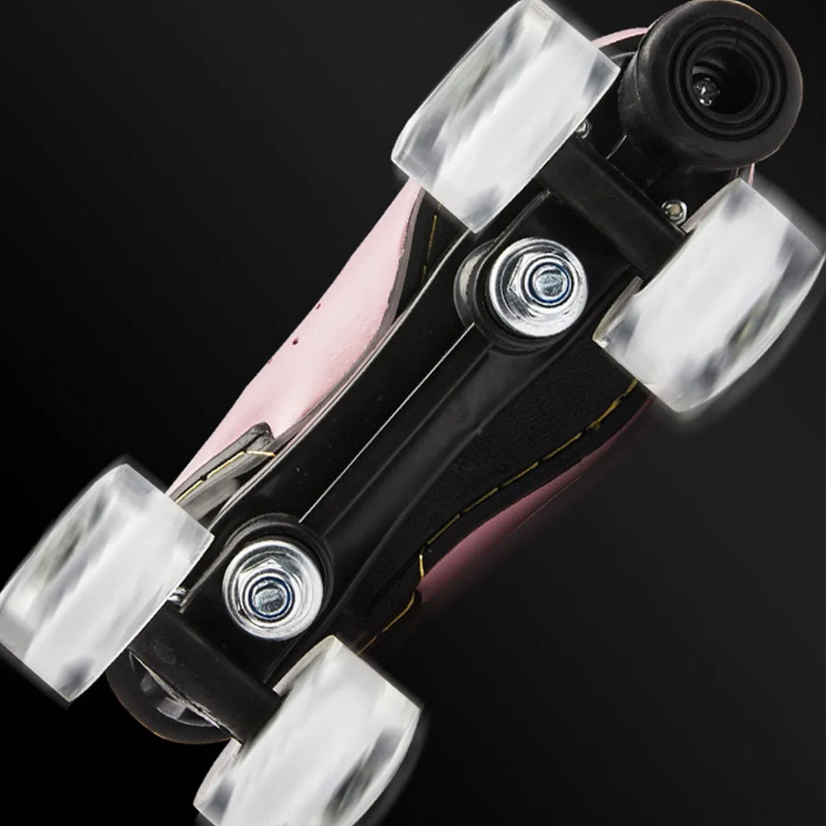 Patines de Ruedas para Hombres y Mujeres, Zapatos de Patines de Ruedas de Cuero PU, Botas de Rodillos de Doble Fila para Interiores y Exteriores