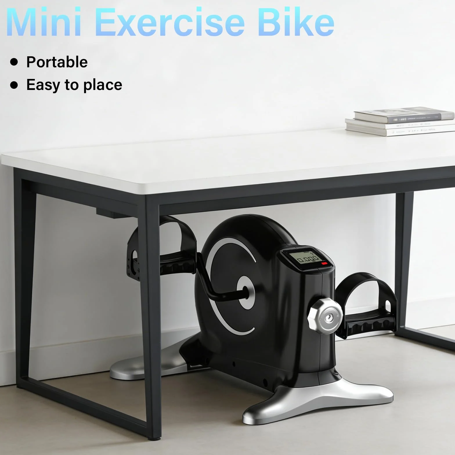 TODO Pedales Estaticos Personas Mayores, Mini Bicicleta Estática Resistencia Ajustable, Pedaleador para Ancianos con Pantalla LCD y Cinta de Sujeción, Ejercitador de Pedales para Casa & Oficina