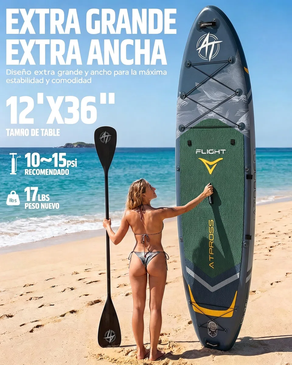 Tabla de Paddle Surf Hinchable con Asiento de Kayak y Accesorios, 366x92cm Sup Extra Ancha y Estable, Carga 240kg, Kayak Hinchable para 2 Personas, Ideal para Yoga, Pesca y Surf