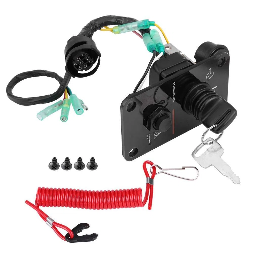 Panel de interruptor impermeable, universal 12V resistente al agua, conjunto llave única para barcos, embarcaciones y aplicaciones marinas