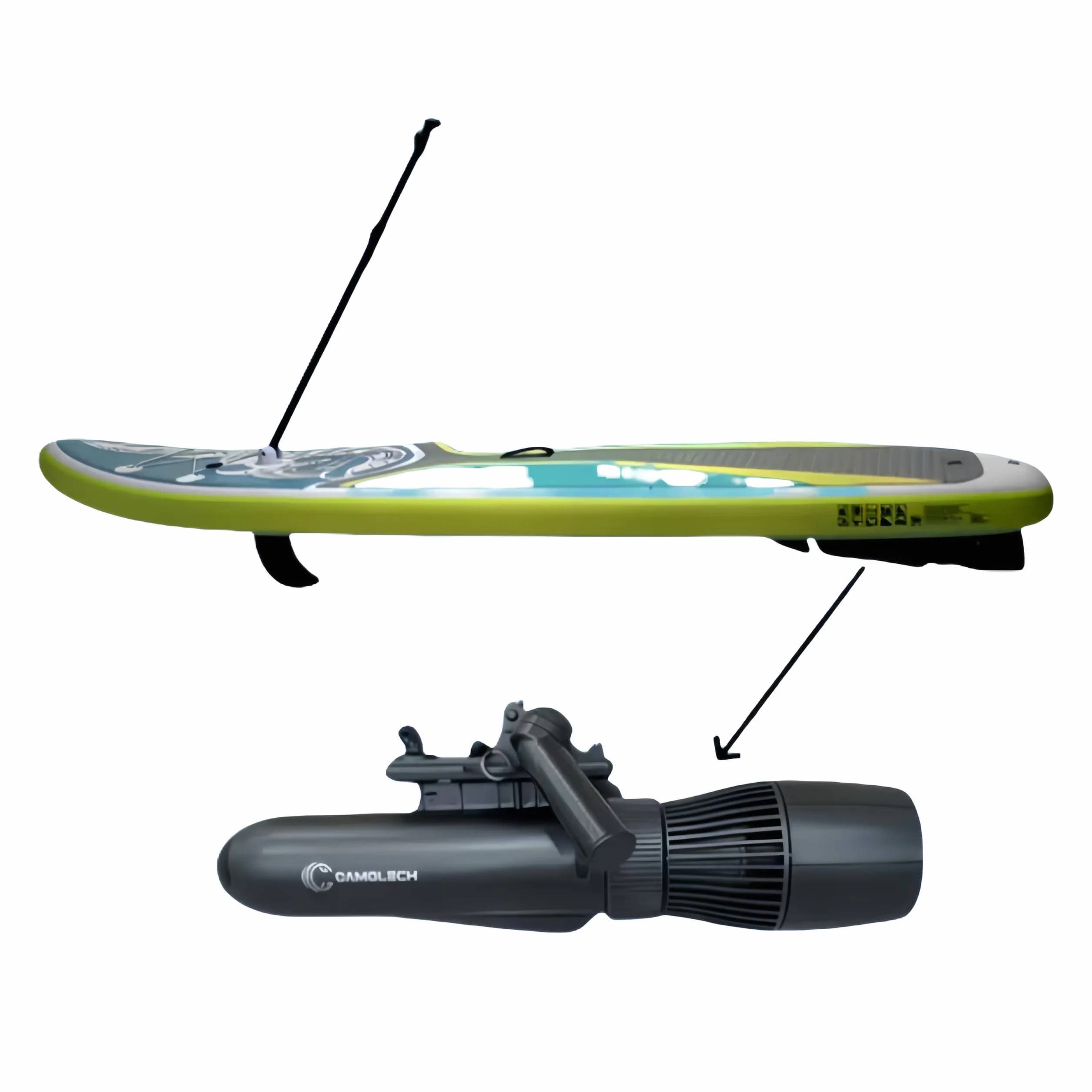 Camolech Patinete Eléctrico Subacuático de 700W, Patinete Marino de Buceo Libre de 40M y Esnórquel, Patinete de Agua con Motor Sin Escobillas, Batería Desmontable de 60 Minutos para Piscina (700W