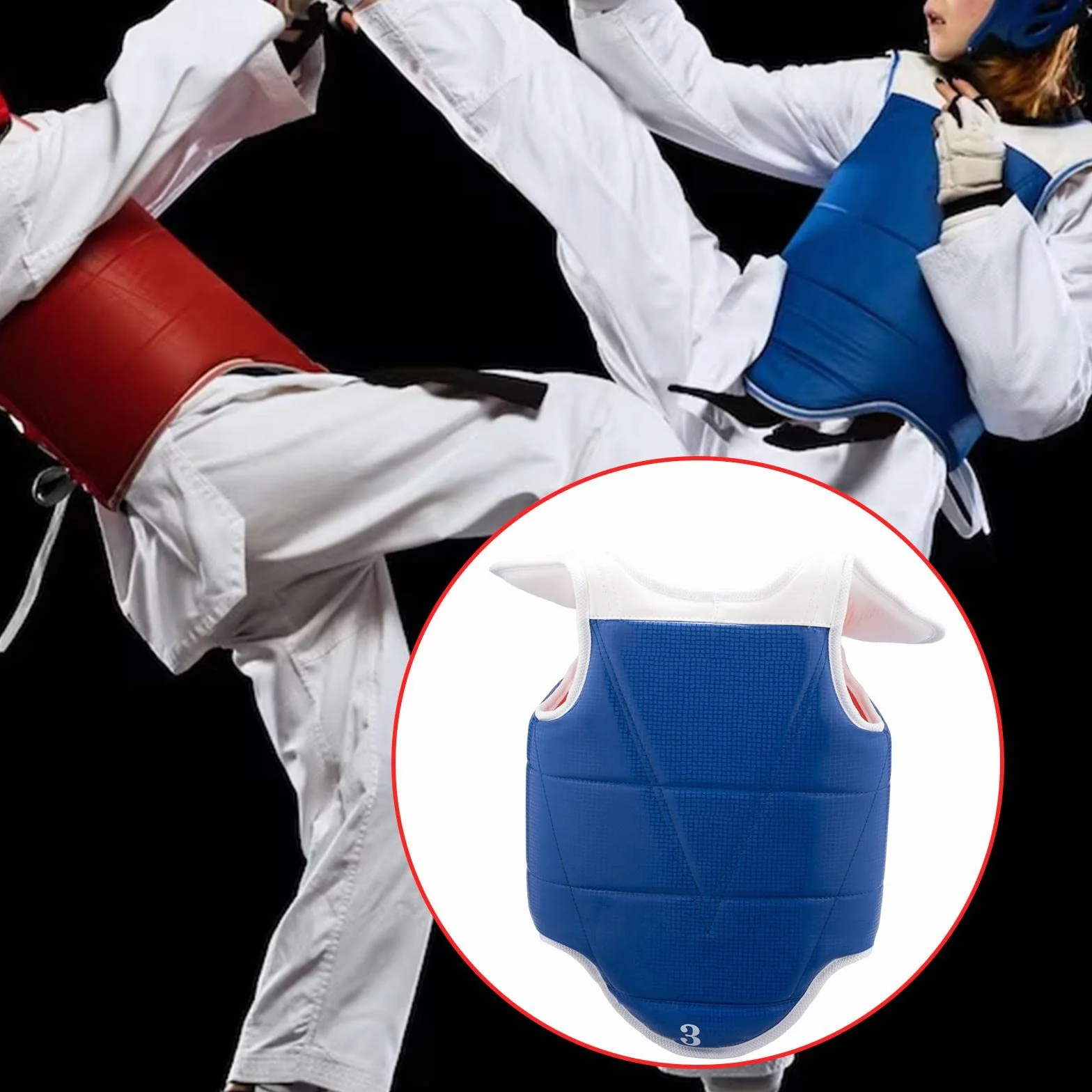 Taekwondo Protector Vest Belly Rib Protector Cuerpo para Adultos Kickboxing MMA Body Boxing