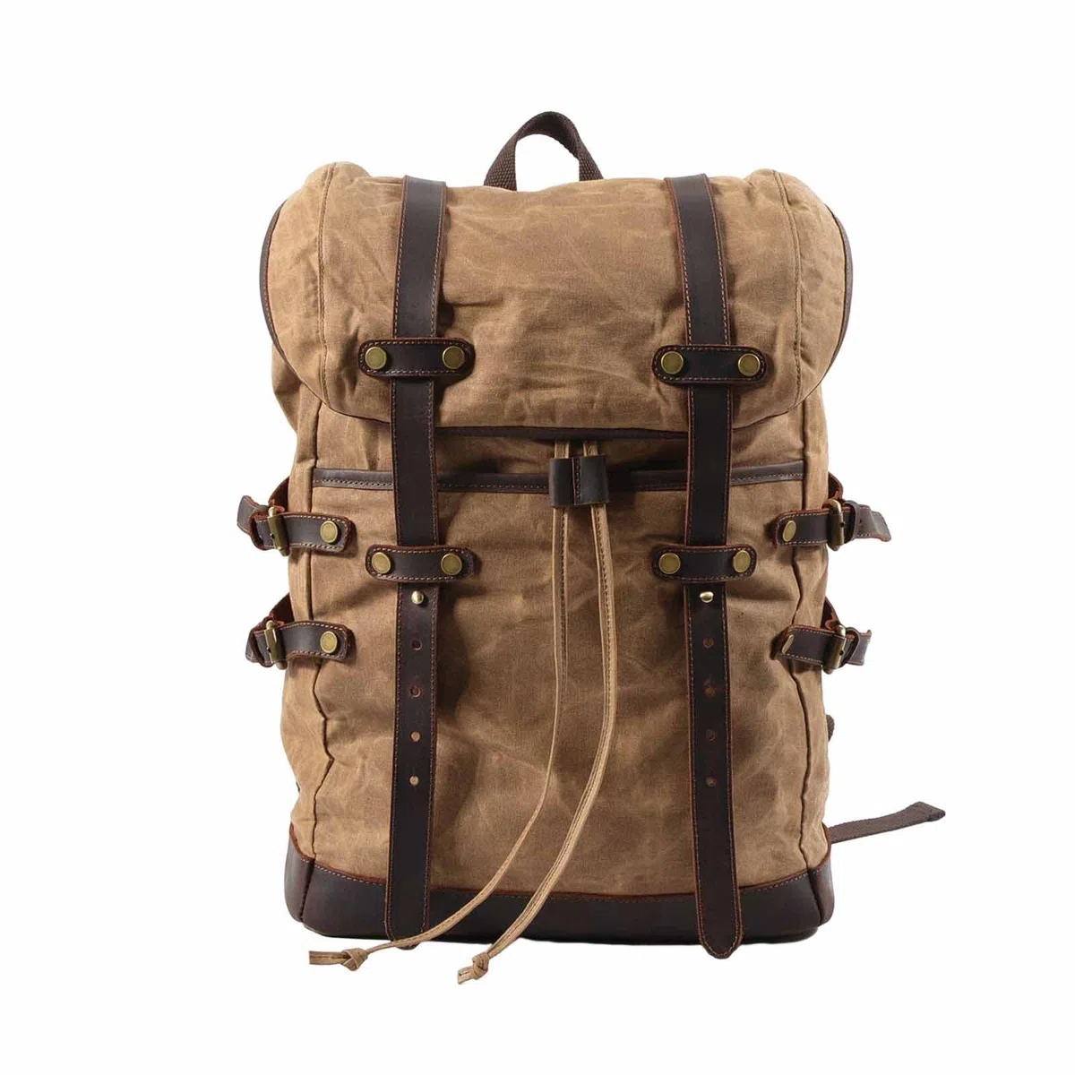 FANDARE Lienzo Mochila de Senderismo Retro Mochila Mochilas de Marcha con cordón Mochilas de Ciclismo Trekking al Aire Libre Daypack Bolsa de Cuerda para Viaje Excursionismo Equipaje Daypacks