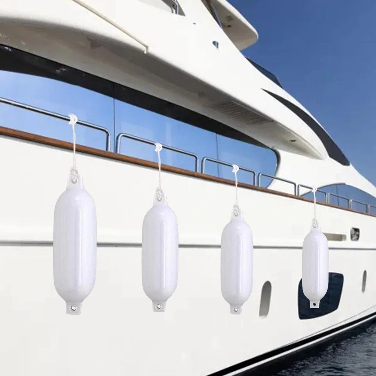 rockible Juego de 4 Protectores de Barco, defensas para embarcaciones, Accesorios náuticos, Parachoques inflables para protección Marina