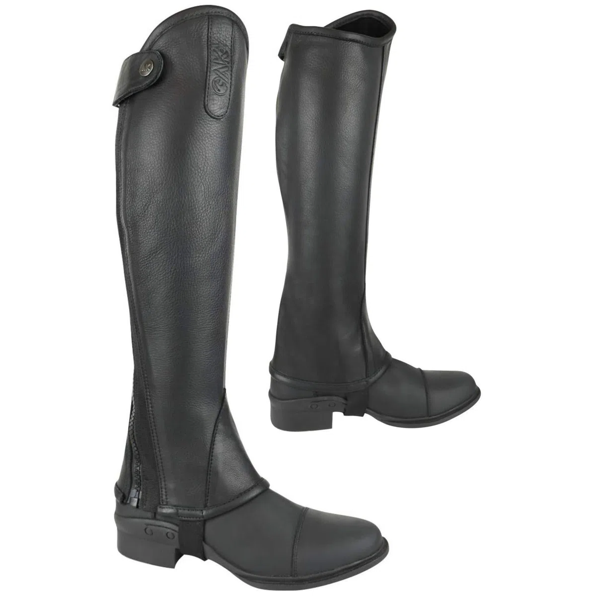 AK Curved Zip Full Grip Leather Horse Riding Half Chaps AKRS-1013