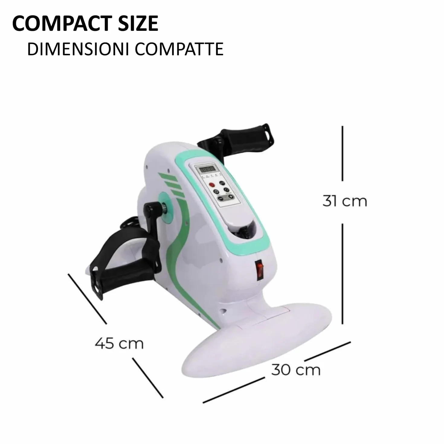 MedPlus - Pedalero eléctrico para Terapia de rehabilitación, Mini cicloette gnastico Activo y pasivo asistido para Brazos y piernas con Ordenador de a Bordo