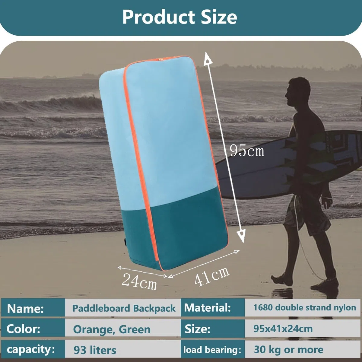 Sup Transport Mochila Stand Up Paddle Board Bolsa 93L Bolsa de Transporte Mochila Bolsa para Stand Up Paddle Board Sup Bag Accesorios
