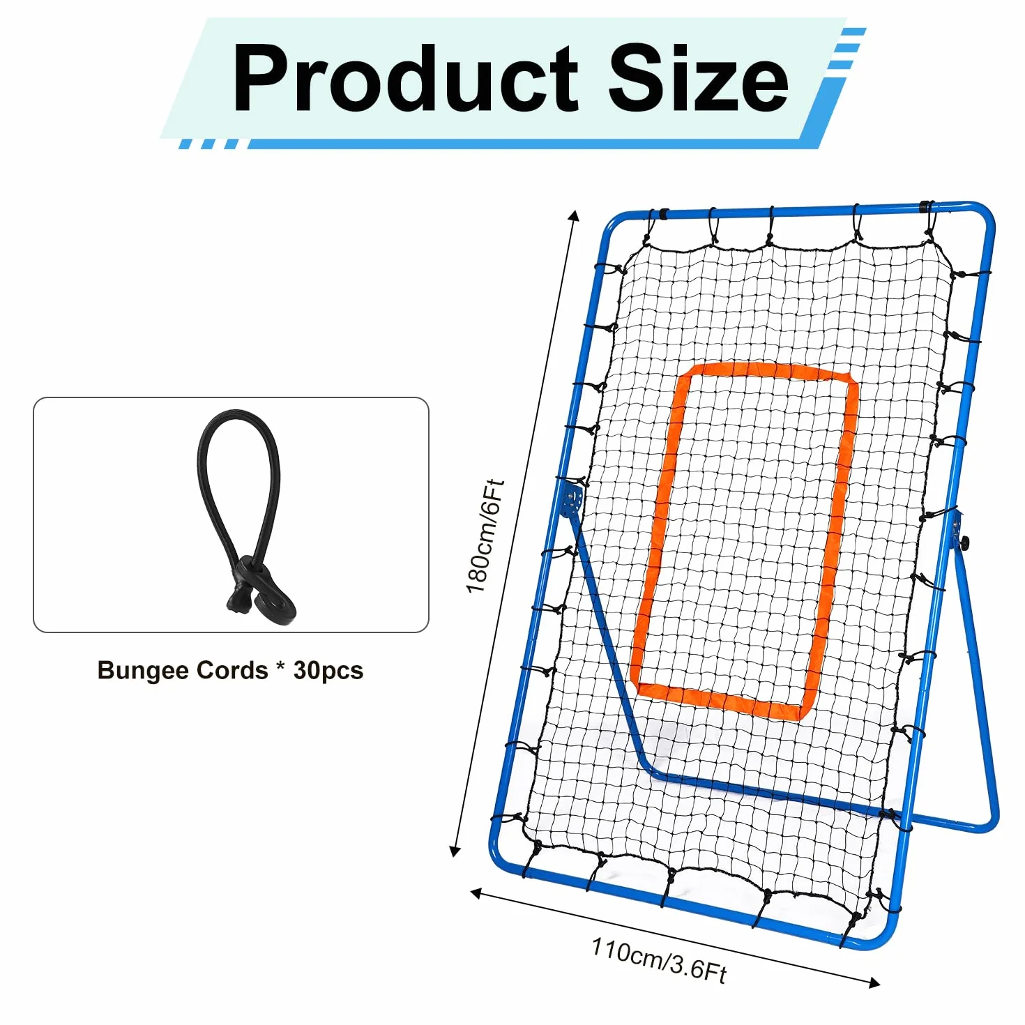 Red de Rebote para Voleibol, 180 x 110cm Ajustable en 5 Ángulos Volleyball Rebounder, Portería Equipo de Entrenamiento de Voleibol con Red de Polietileno para Practicar Rematar y Golpear