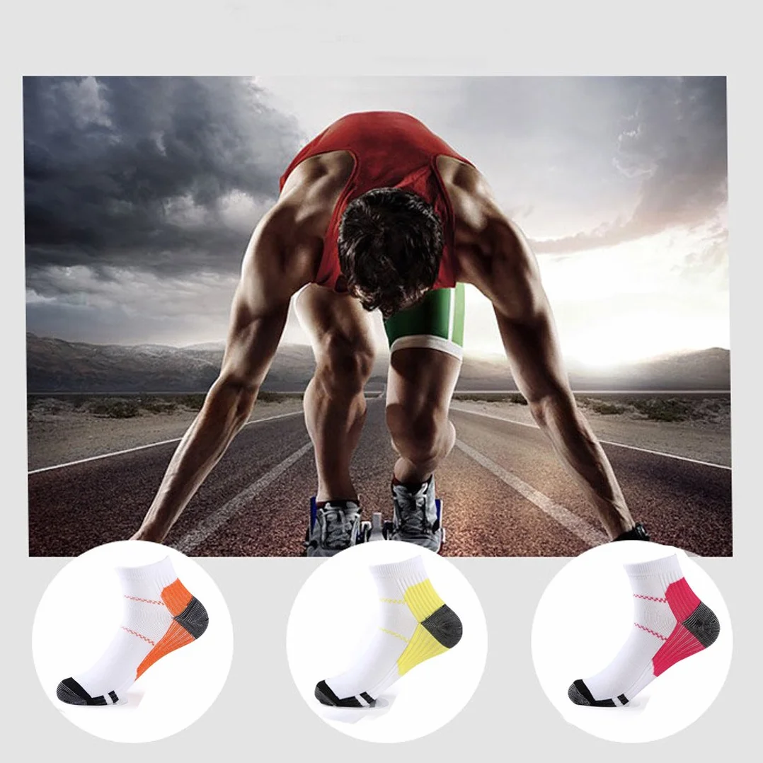 6 pares de calcetines de compresión, fascitis plantar deportiva, soporte de arco para correr, gimnasio, compresión de pies, para hombres y mujeres.