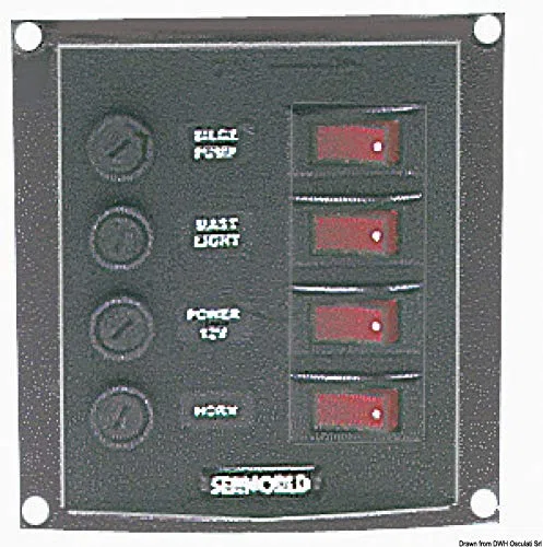 Osculati Pannello 4 interruttori verticale (Vertical Control Panel w. 4 switches)