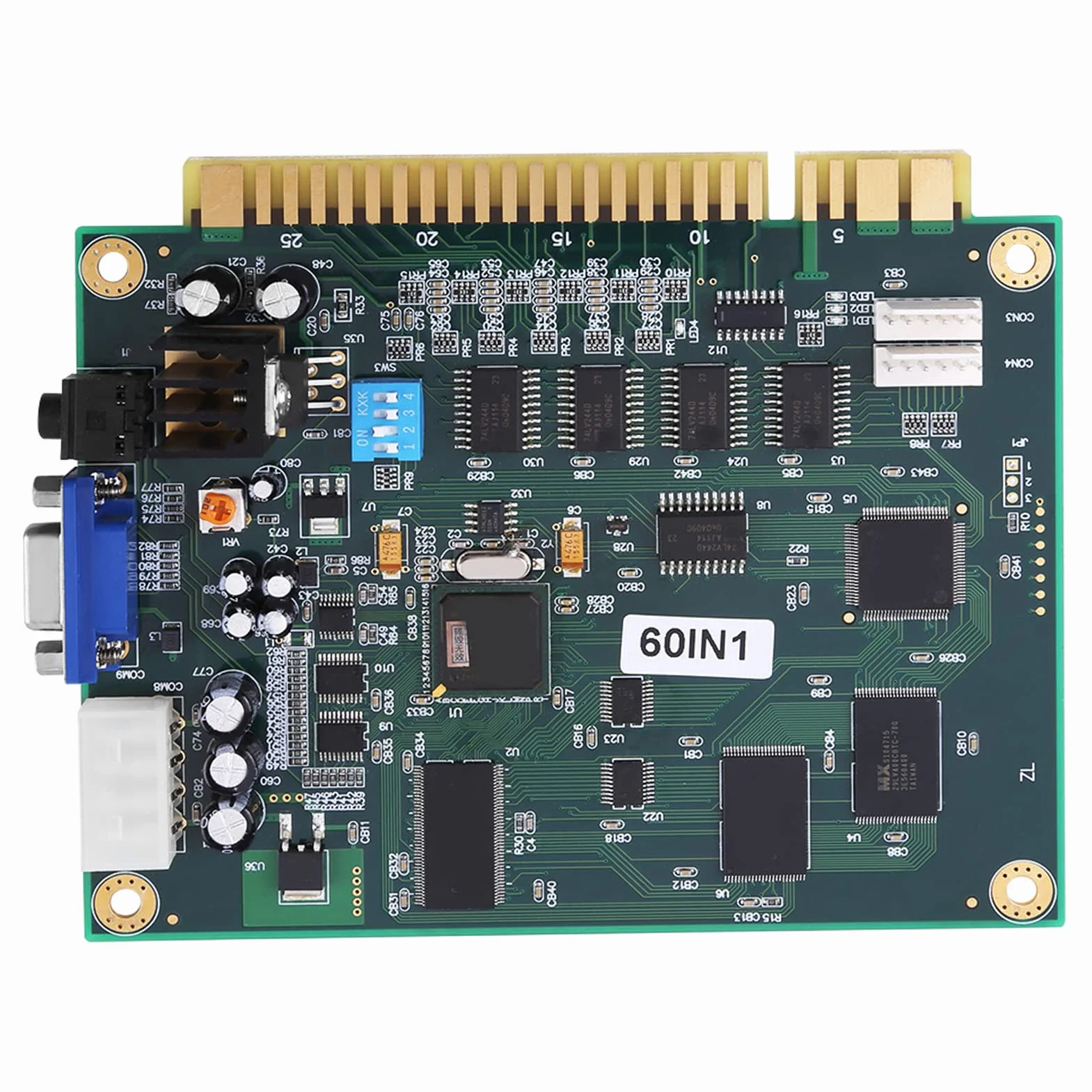 Tablero de Juegos Multijuegos Retro 80s 90s Compatible Jamma para PCB VGA CGA Ideal para Jugadores Clásicos Vintage