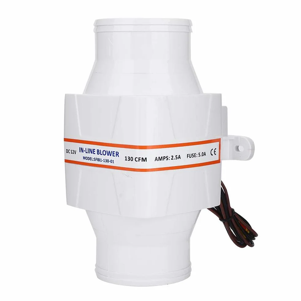 EBTOOLS Soplador de Aire de Sentina Marina 3 Pulgadas Ventilador de Ventilación Fuerte Alta Velocidad Mudo para Yate Caravana Auto Turístico Extractor de Aire