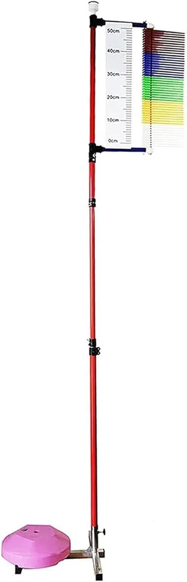 Probador de salto vertical, altura ajustable, de metal, gimnasio, escuela, medidor de saltos verticales, entrenamiento de atletas deportivos, herramienta de medición portátil de 4 a 11 pies