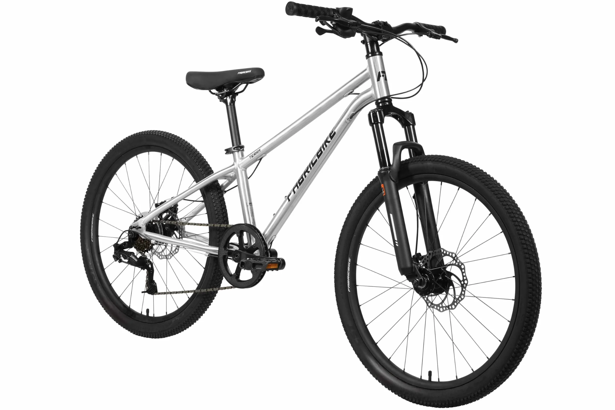 FabricBike Terra - Bicicleta de montaña de Aluminio 24 Pulgadas para niños de 8, 9, 10 y 11 años, Bicicleta MTB, Freno de Disco, Cambio de 7 velocidades, Suspensión Delantera.