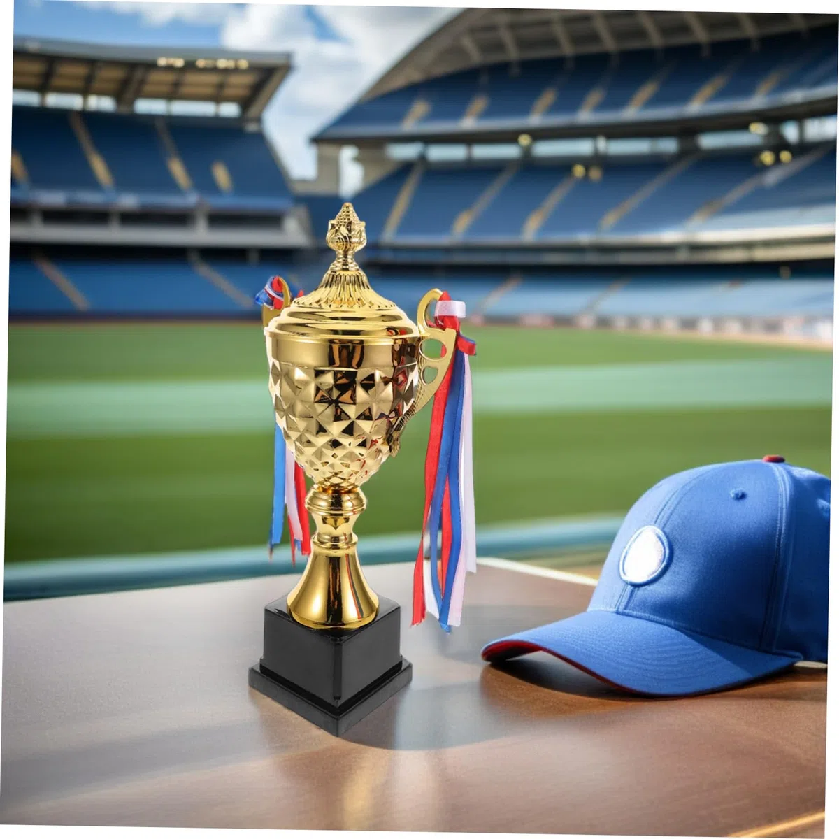 BESTonZON Trofeo De Competición De Metal Copa De Trofeo Grande para Baloncesto Fútbol y Gimnasia para Torneos y Fiestas Deportivas