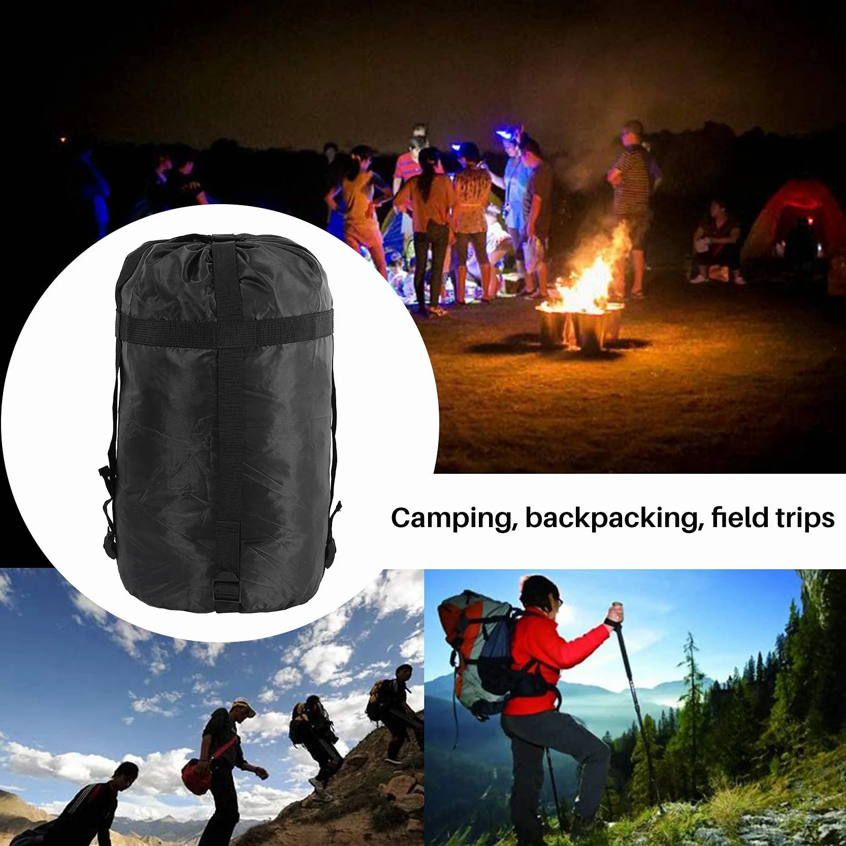 Bolsa de compresión ligera, impermeable, de dormir, bolsa de almacenamiento para camping, senderismo, viajes y actividades al aire libre