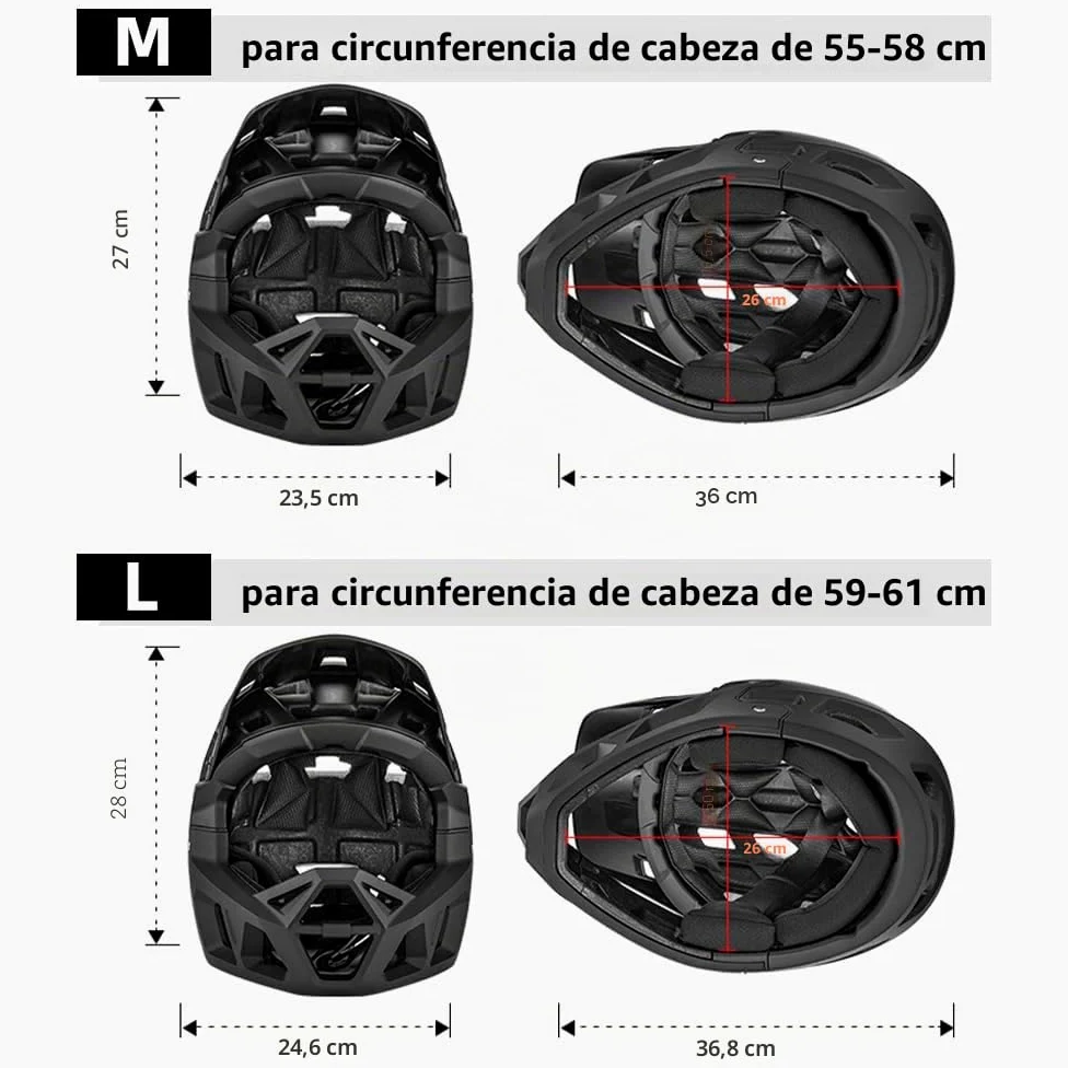 Lixada Casco integral para adulto, bicicleta de montaña, carreras de descenso, casco MTB para bicicleta de montaña