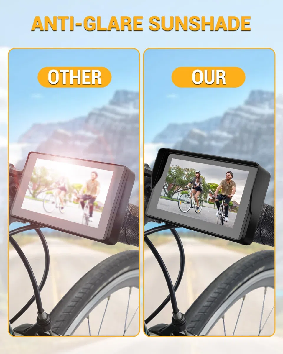 Cámara de Visión Trasera para Bicicleta Espejo para Bicicleta Camara Trasera para Bicicleta con Monitor de 5" 1080P 10000mAh Batería Visión Nocturna con Bicicletas De Montaña Y Carretera
