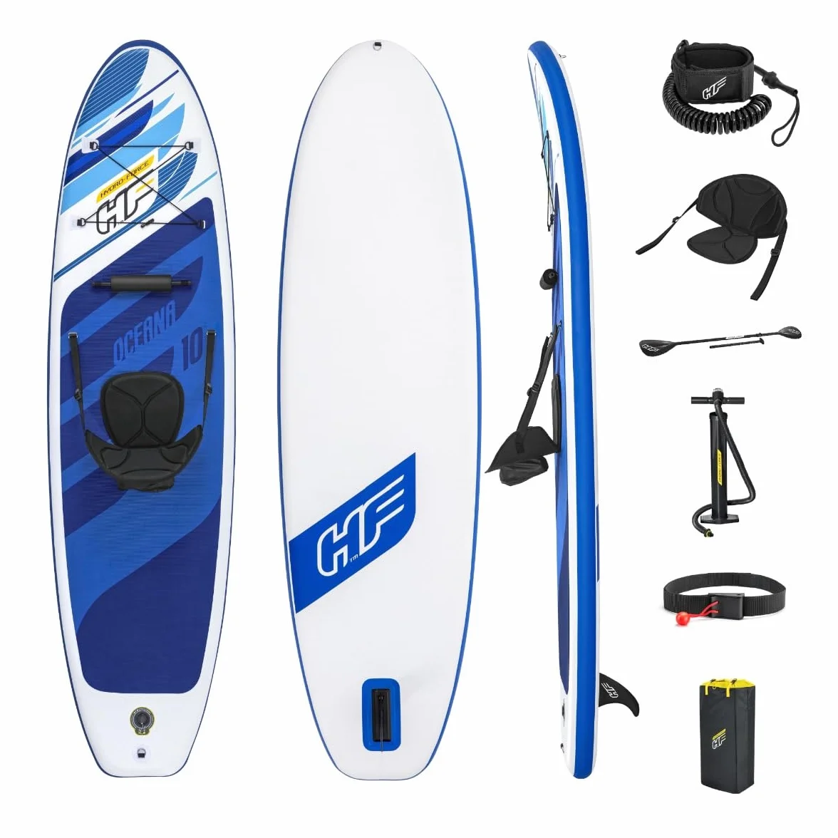 Hydro-Force Sup, Inflatable Stand Up Paddle Board, Complete Set with Kayak Conversion Kit, Multiple Styles