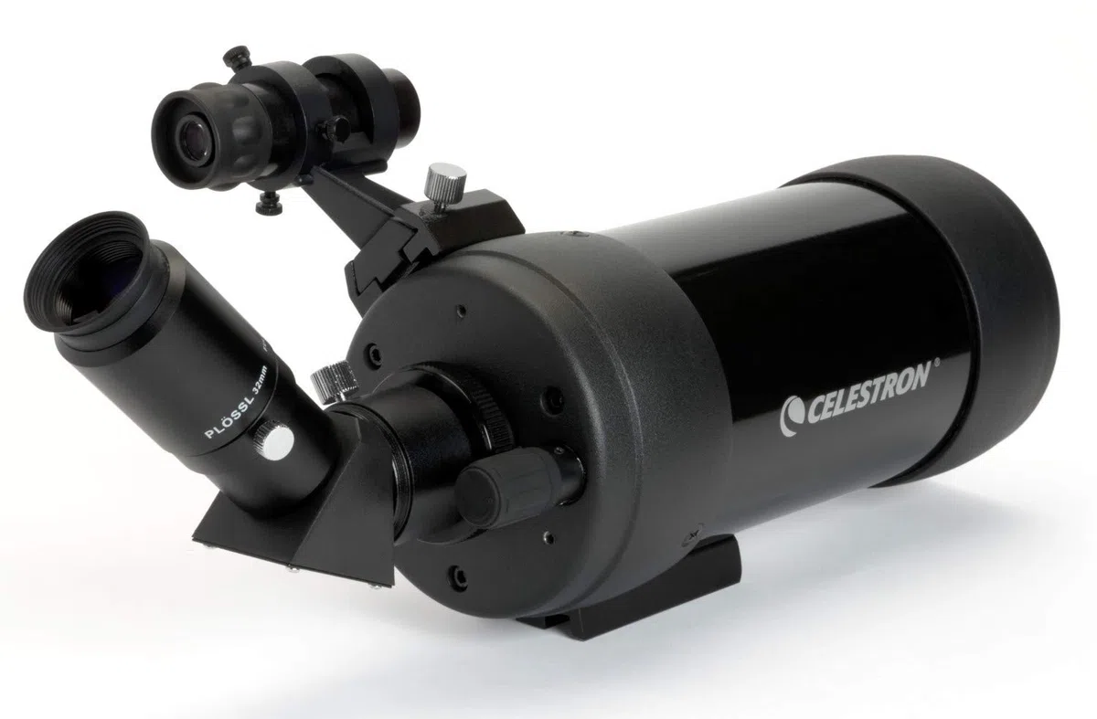 Celestron 52268 Mak: catalejo de 90mm en ángulo – Catalejo Maksutov – Excelente para largas distancias – Aumento de 39x con ocular de 32mm – Óptica con revestimiento múltiple – Recubierto de goma