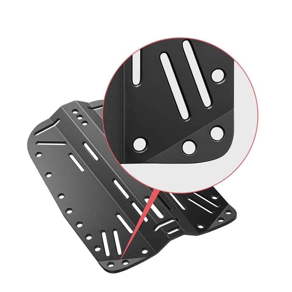 Placa trasera de aluminio, placa de buceo, placa de buceo, adaptador de tanque individual, set de buceo