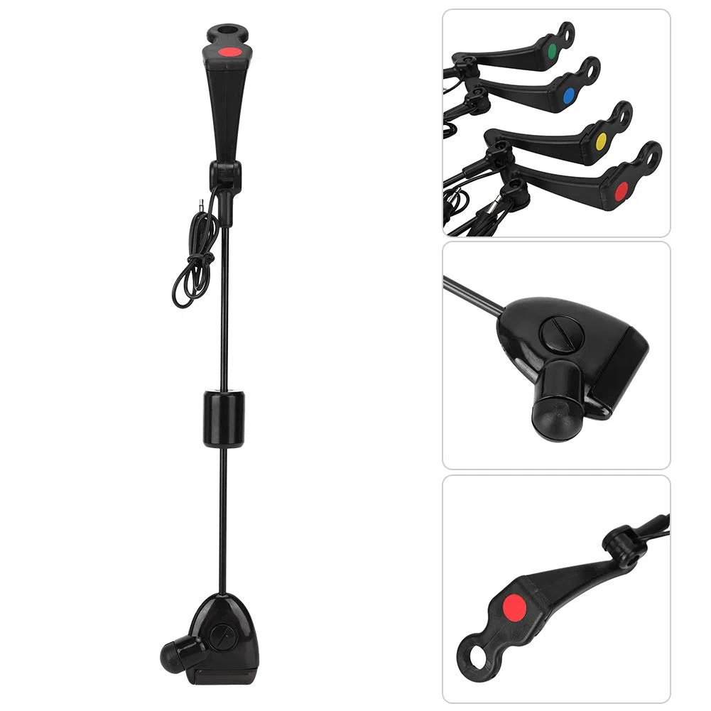 Alarma De Picadura De Pesca, 4 Piezas De Plástico, Perchas De Alarma De Picadura De Pesca, Alerta De Luz Y Sonido, Indicador De Cadena Oscilante, Accesorio para Equipo De Peces para Atraer Peces