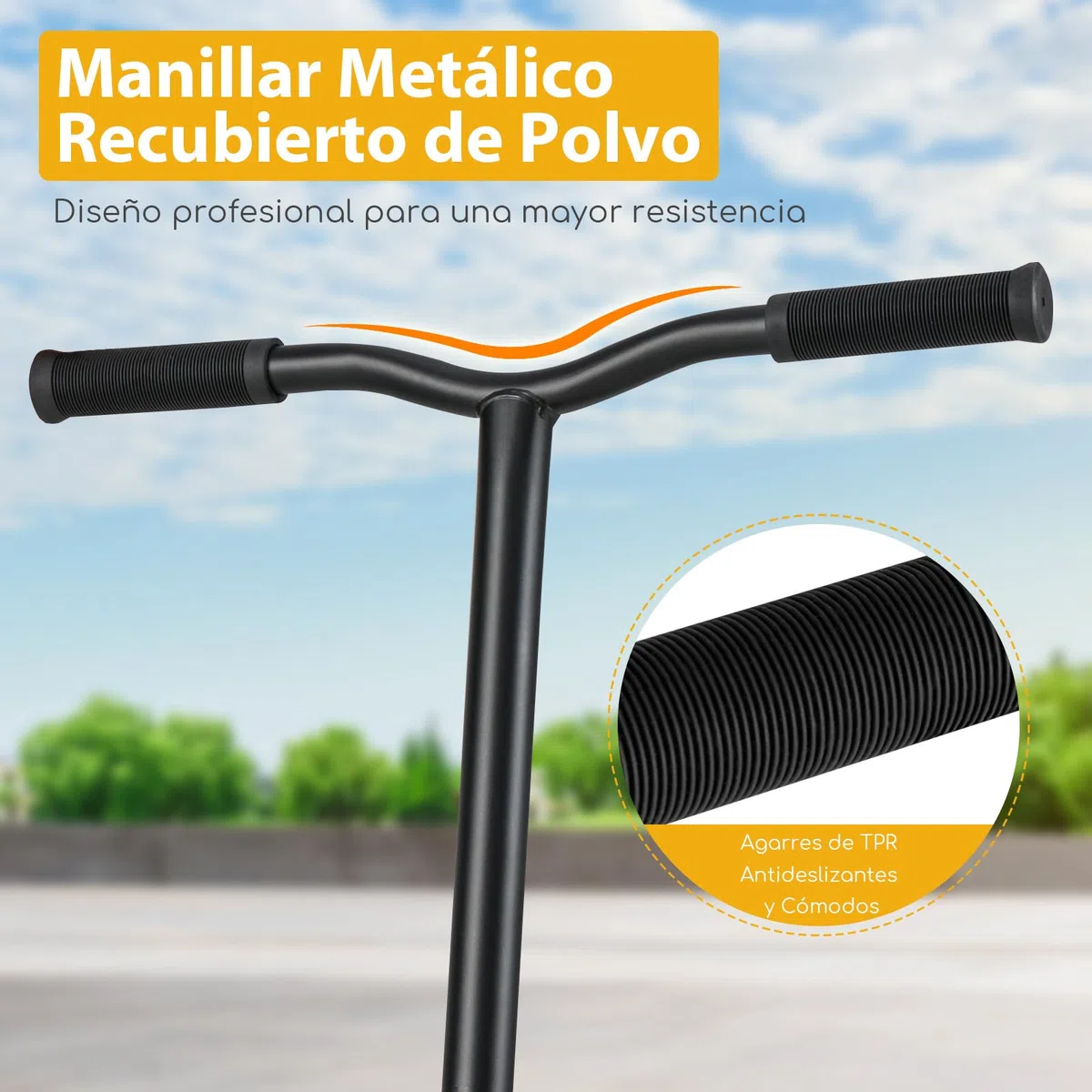 COSTWAY Patinete Freestyle Niños 10+, Scooter de Acrobacias con 2 Ruedas de 110mm, Patinete para Principiantes y Adolescentes, Carga 100kg