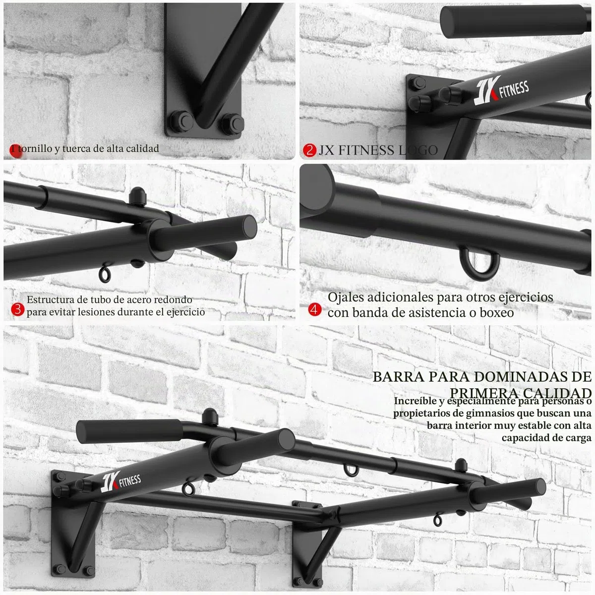 Barras de Dominadas Pared, Wall Pull Up Bar Barra de Tracción, Boxeo TRX Entrenamiento y Resistencia Training, Multifuncional Workout Bar