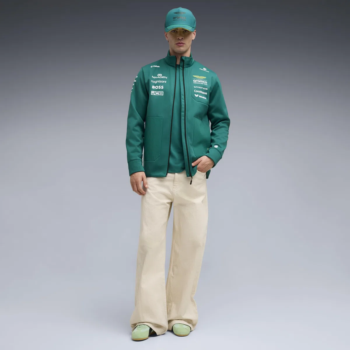 PUMA Aston Martin F1 2026 Chaqueta softshell del equipo para hombre – Verde