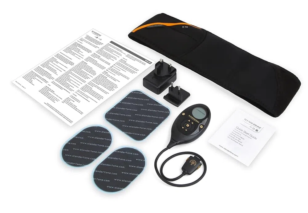 Slendertone Pack Cinturón Abs7 y brazaletes tonificantes para Hombre Electroestimulacion, Unisex-Adult, Negro, 69-119cm, 27-47cm