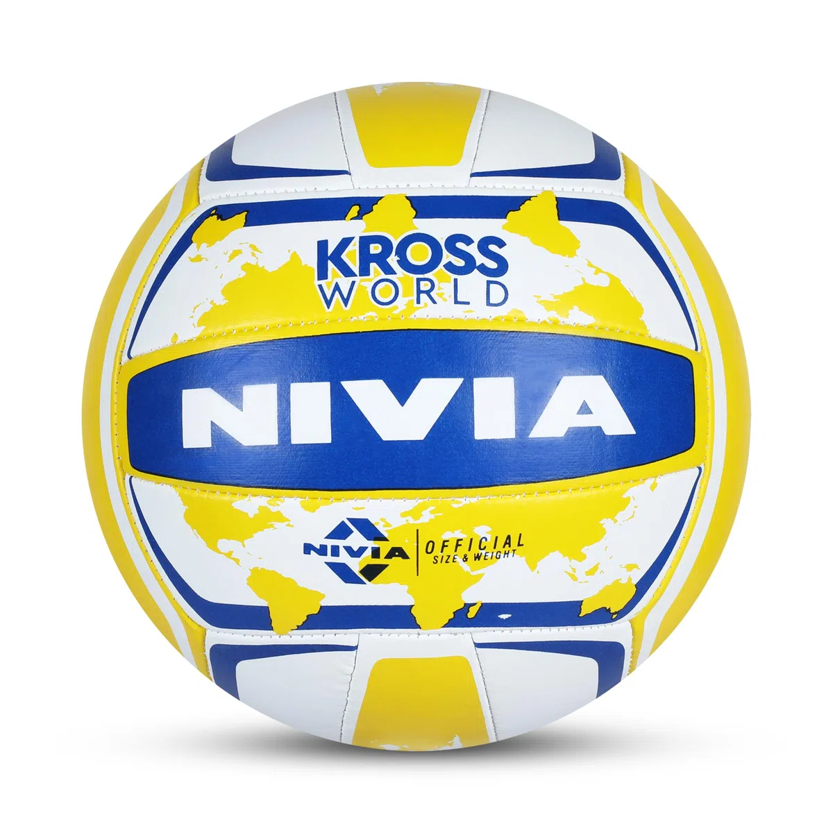 Nivia Rubber Kross World Voleibol (4, Amarillo/Azul)