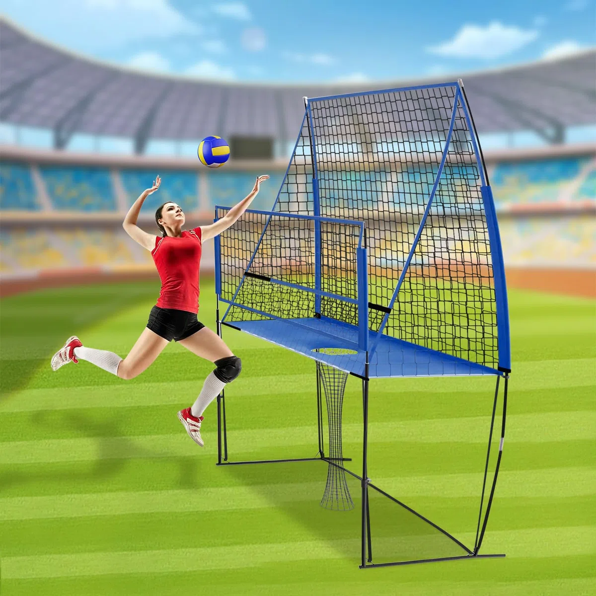 Red De Entrenamiento De Voleibol, Red De Práctica, Red De Equipamiento Profesional Ajustable, Para Jardín, Exterior, Interior, Piscina, Playa, Bádminton, Tenis