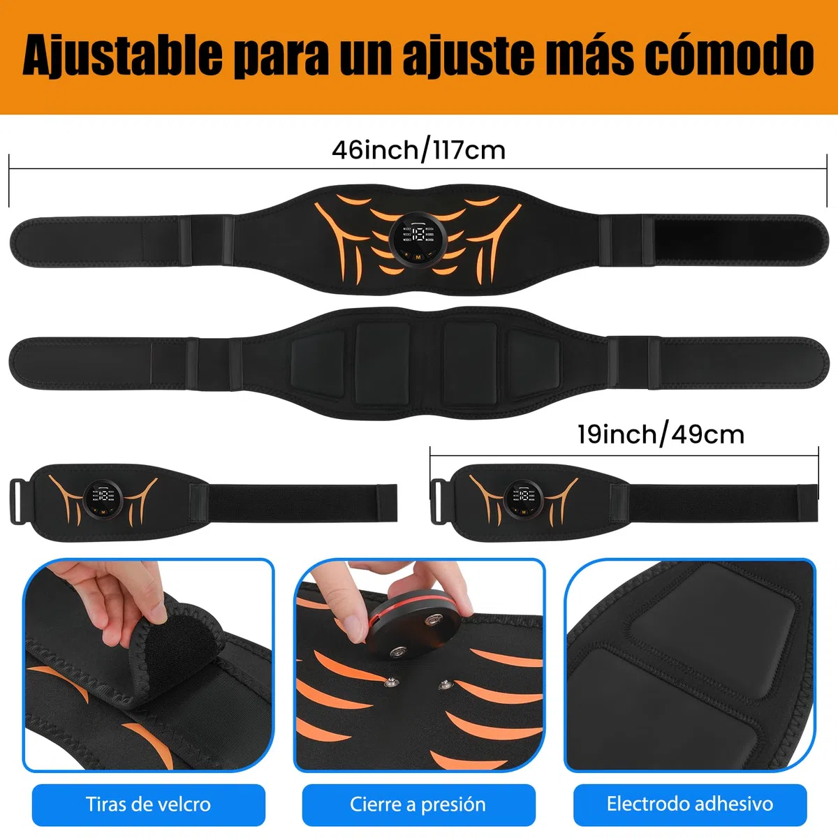 CinturóN Tonificador Muscular - Fuerte Ab Electroestimulador Muscular Con 6 Modos Y 18 Niveles De Intensidad Para Hombres Y Mujeres CinturóN Estimulador Muscular Abdominal Para Casa Oficina Y Gimnasio