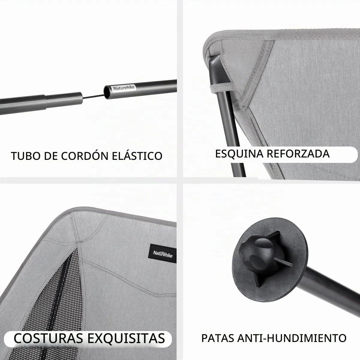 Naturehike Silla de Camping Plegable portátil Ultraligera con Bolsa de Transporte, Silla de Pesca Ligera, desmontaje rápido y Montaje, para Camping, pícnic al Aire Libre