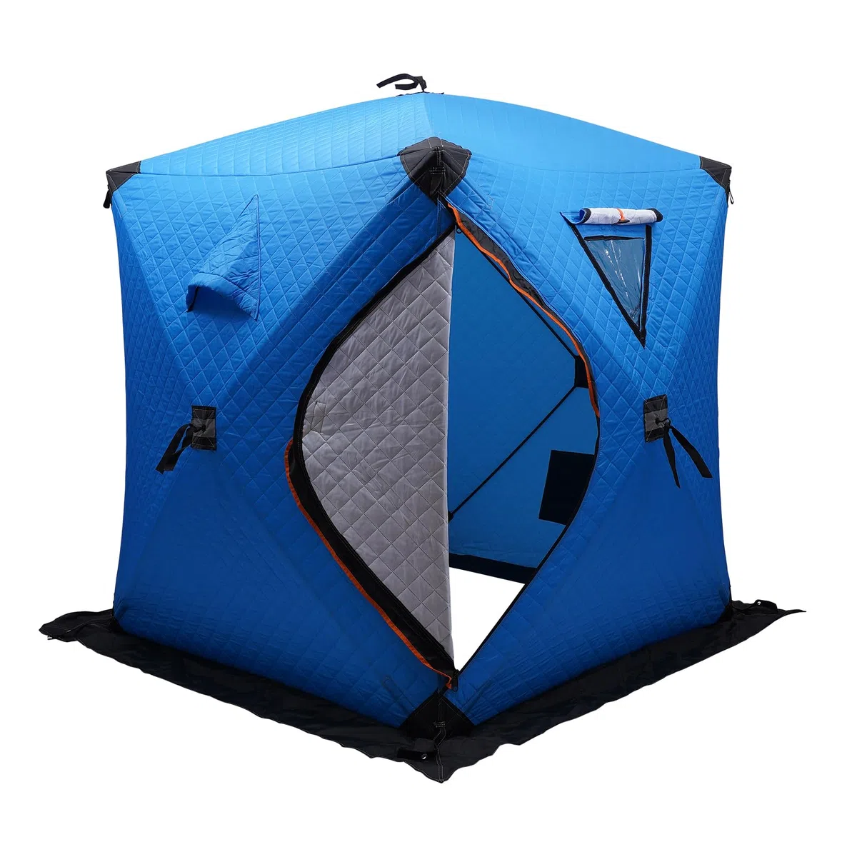 Tienda de campaña portátil para pesca en hielo Refugio para pescadores Cabaña térmica con ventana de ventilación extraíble Puerta Cremallera Azul