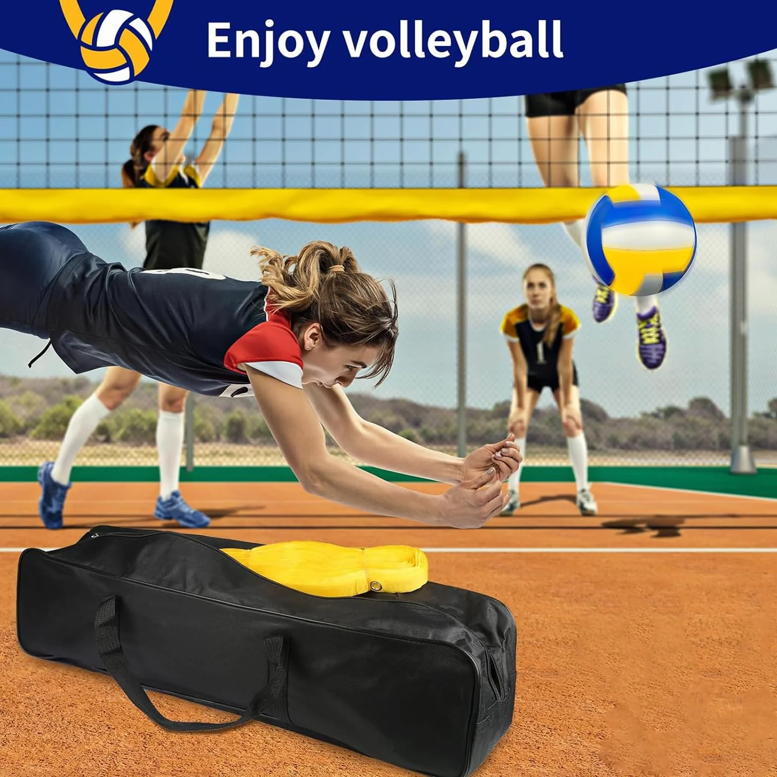 Red Voley Portatil, Juego de Red de Voleibol, Juego Completo de Red de Voleibol Plegable, Red de Voley Playa Hierba