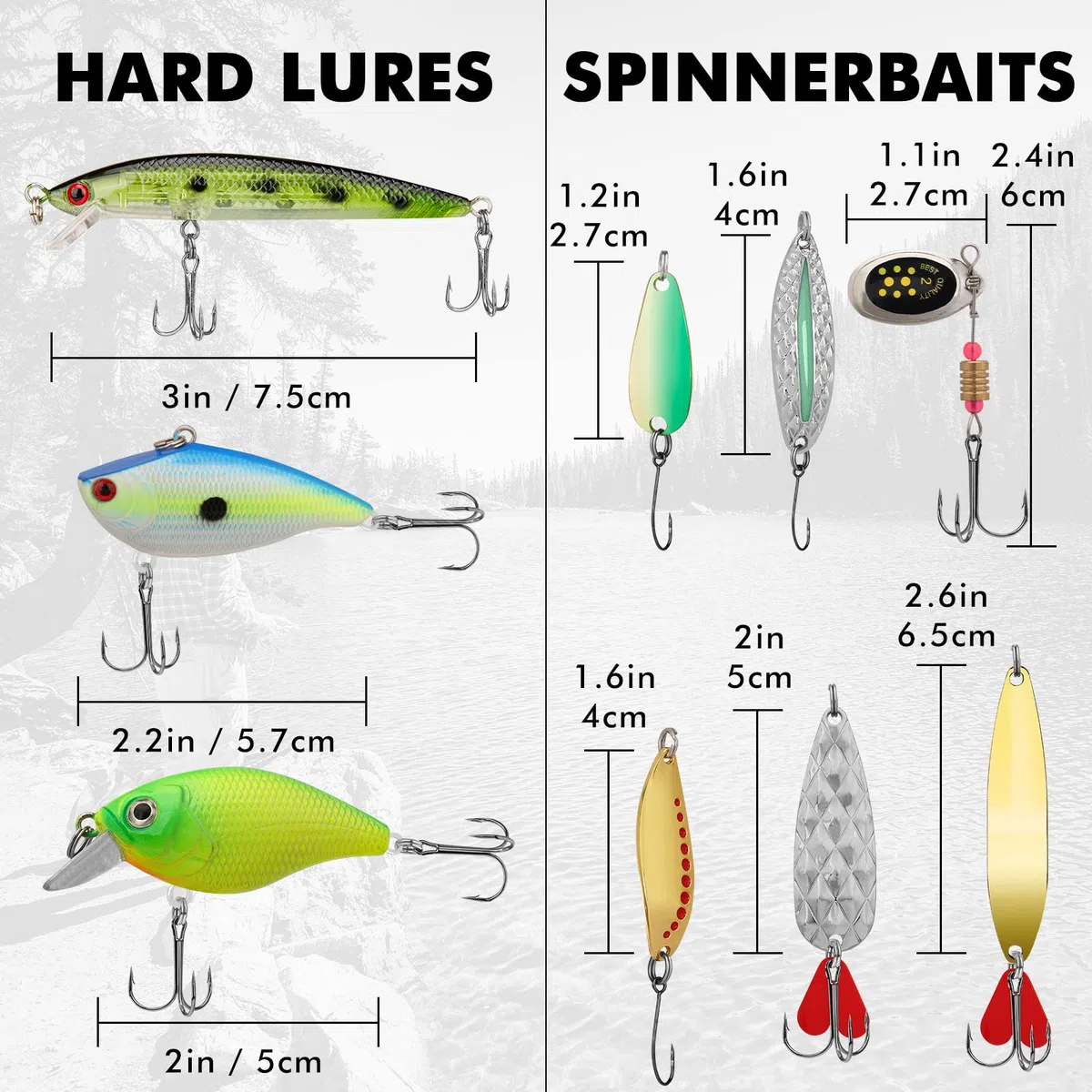 TRUSCEND Aparejos de cebo de pesca ampliamente utilizados que valen la pena siempre un centavo, señuelos de pesca seleccionados y kit de aparejos para principiantes de pesca de agua dulce,