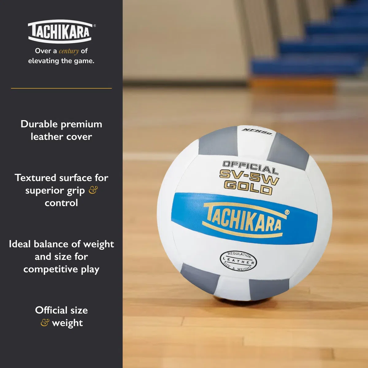 Tachikara SV5W Gold Competition - Balón de Voleibol de Cuero Premium