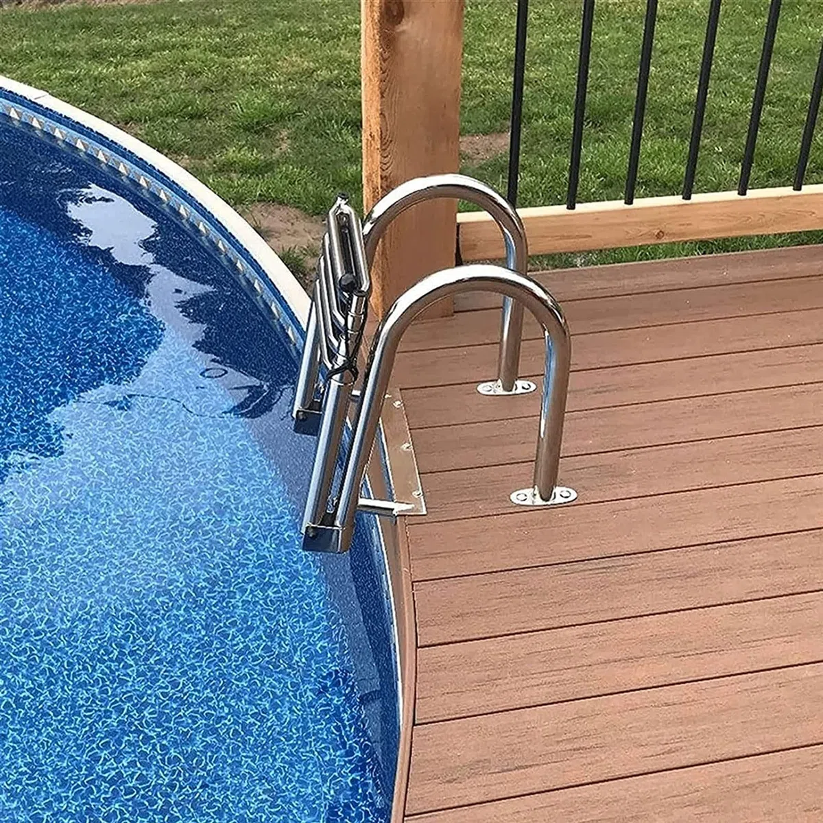 Escalera De Baño Escalera De Piscina De Barco Escalera De Piscina De 4 Escalones De Acero Inoxidable con Escalones Antideslizantes para Cubierta De Yate Pasarela De Piscina Capacidad 200 Kg