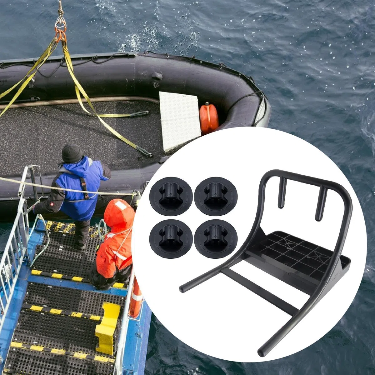 harayaa Kit de Montaje para Motor de Barco Soporte para Motor Fueraborda Accesorio para Bote Inflable Marino de Alta Resistencia