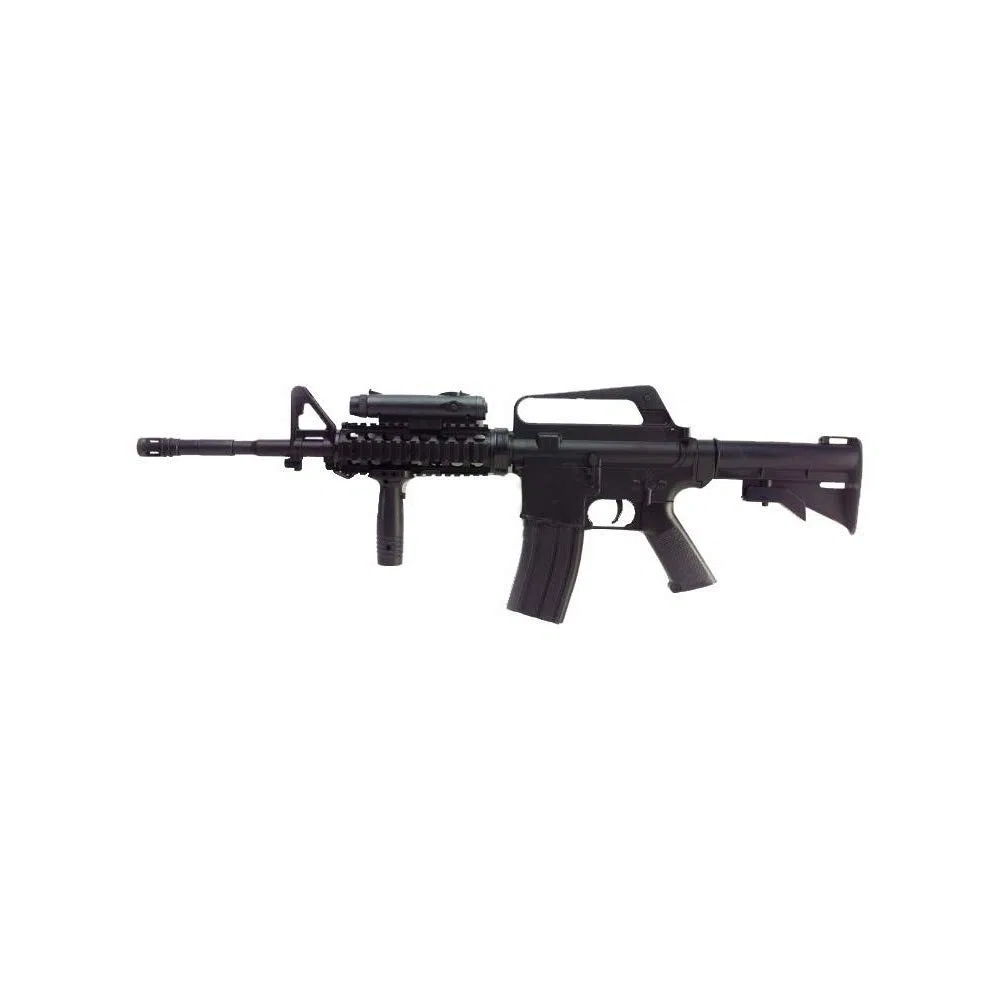 Well - Replica Airsoft Spring- M16A4 Estilo M4 RIS 0.5 Joule con Accesorios