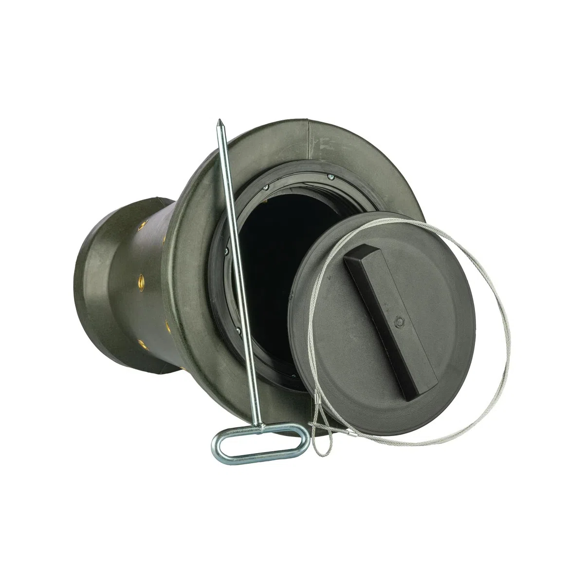 Eurohunt - Cono de alimentación 2.0, incluye anclaje al suelo y cuerda de fijación, reforzado, con ojales metálicos, agujeros fuertes de 14 mm, color verde, (máx. capacidad: 18 kg)