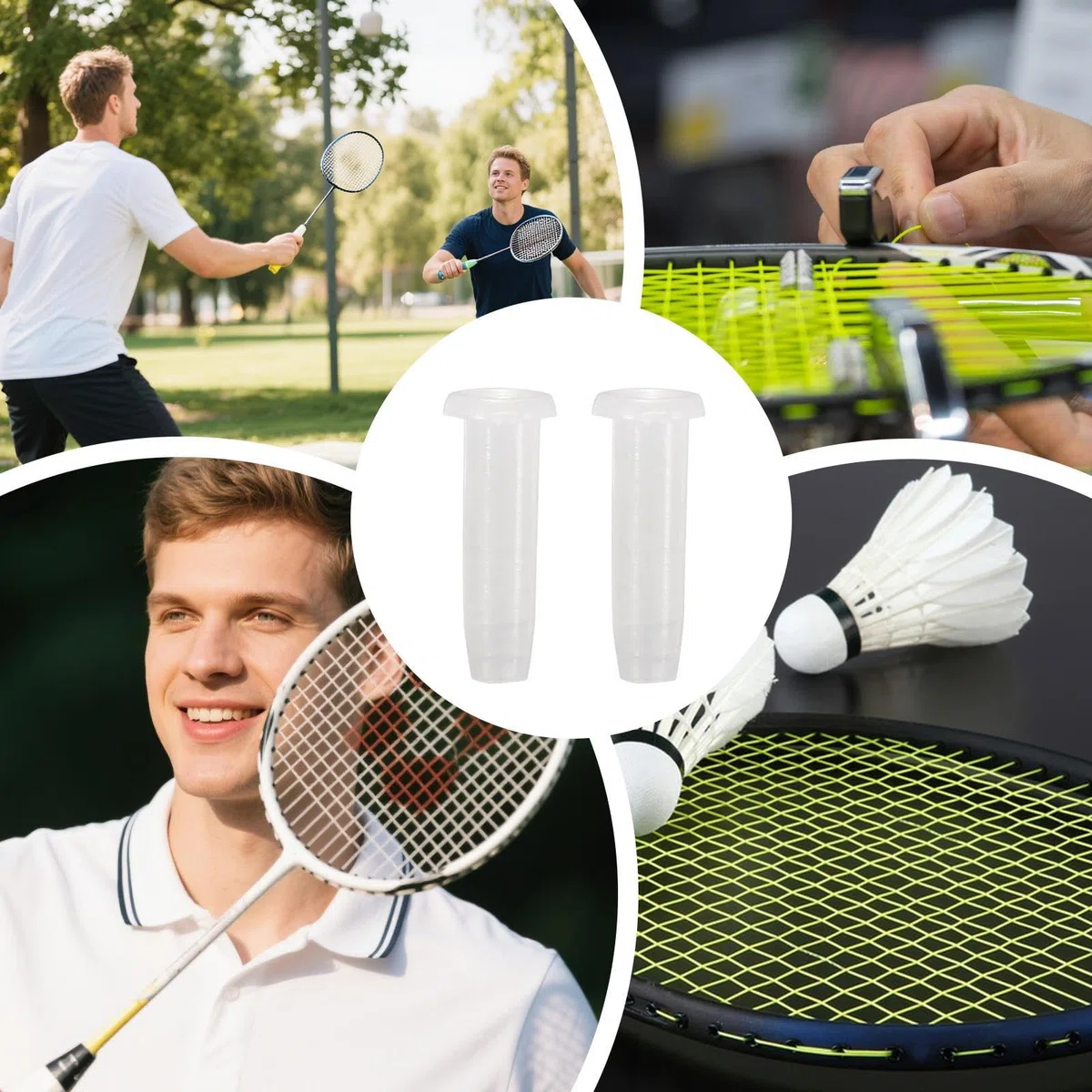 Protector de Cuerdas para Raquetas - 100 Piezas De Ojillos Protector Tubulares para Raqueta,Repuestos Nylon Transparentes, Herramientas Encordado Adultos