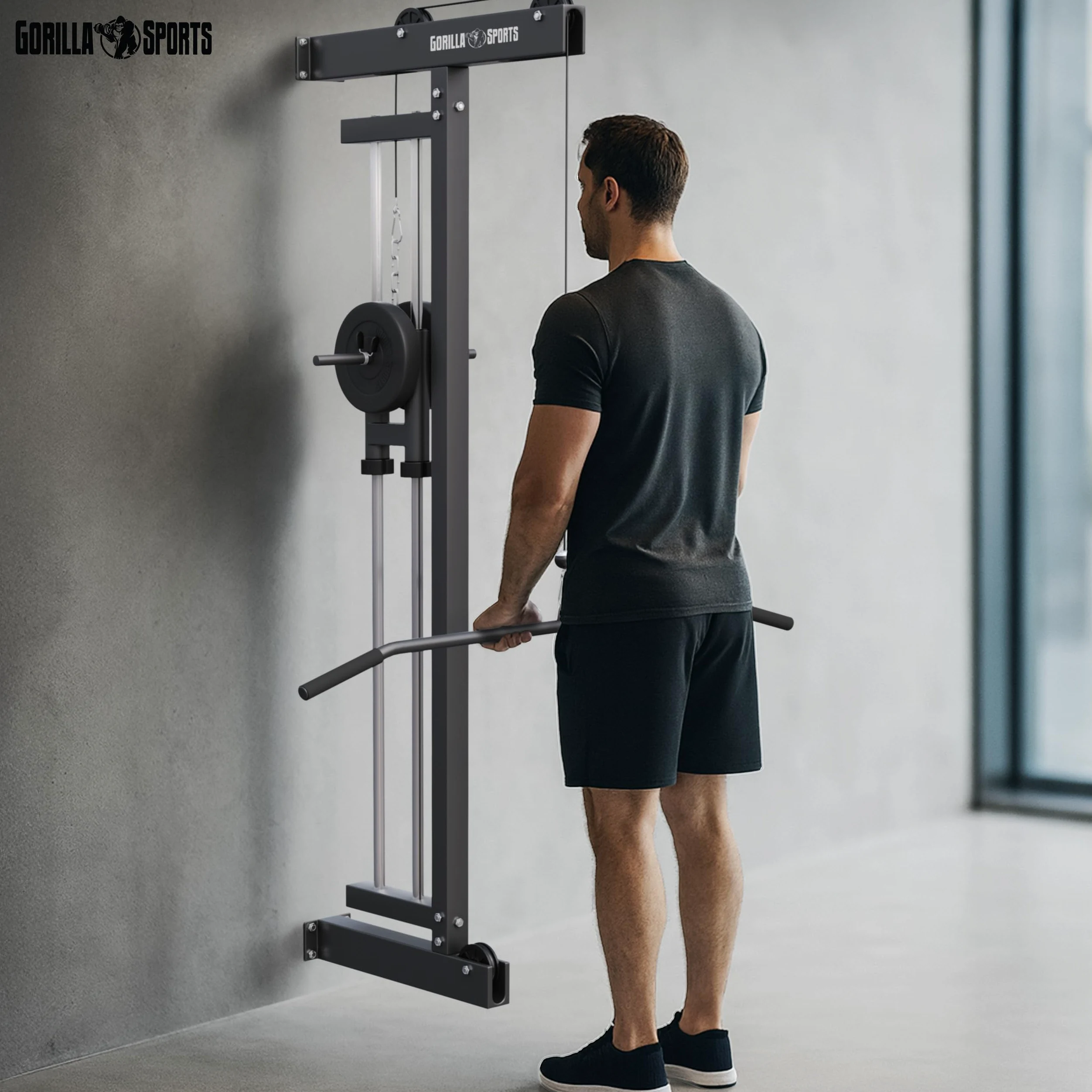 GORILLA SPORTS ® Torre de Tiro para Pared en Negro