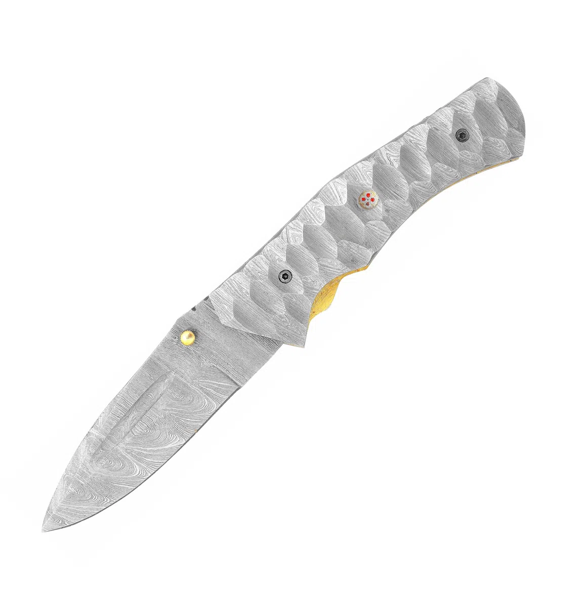 laguiole artisan Navaja de Damasco hecha a mano PERSIANA', cuchillo de damasco multicapa, dureza Rockwell 56-60, patrón único, mango negro Micarta (pequeño)