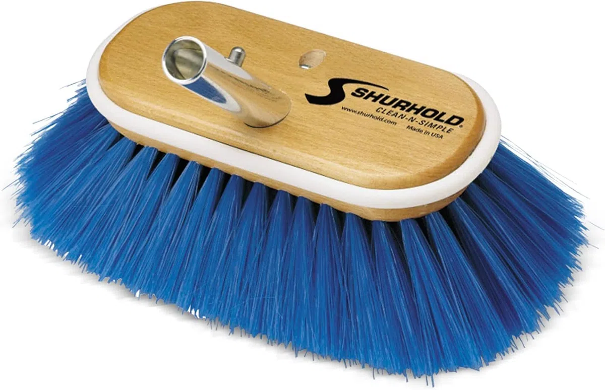 Shurhold 658-970 Cepillo para Cubierta Nylon Extra Suave 150 mm, Color Azul