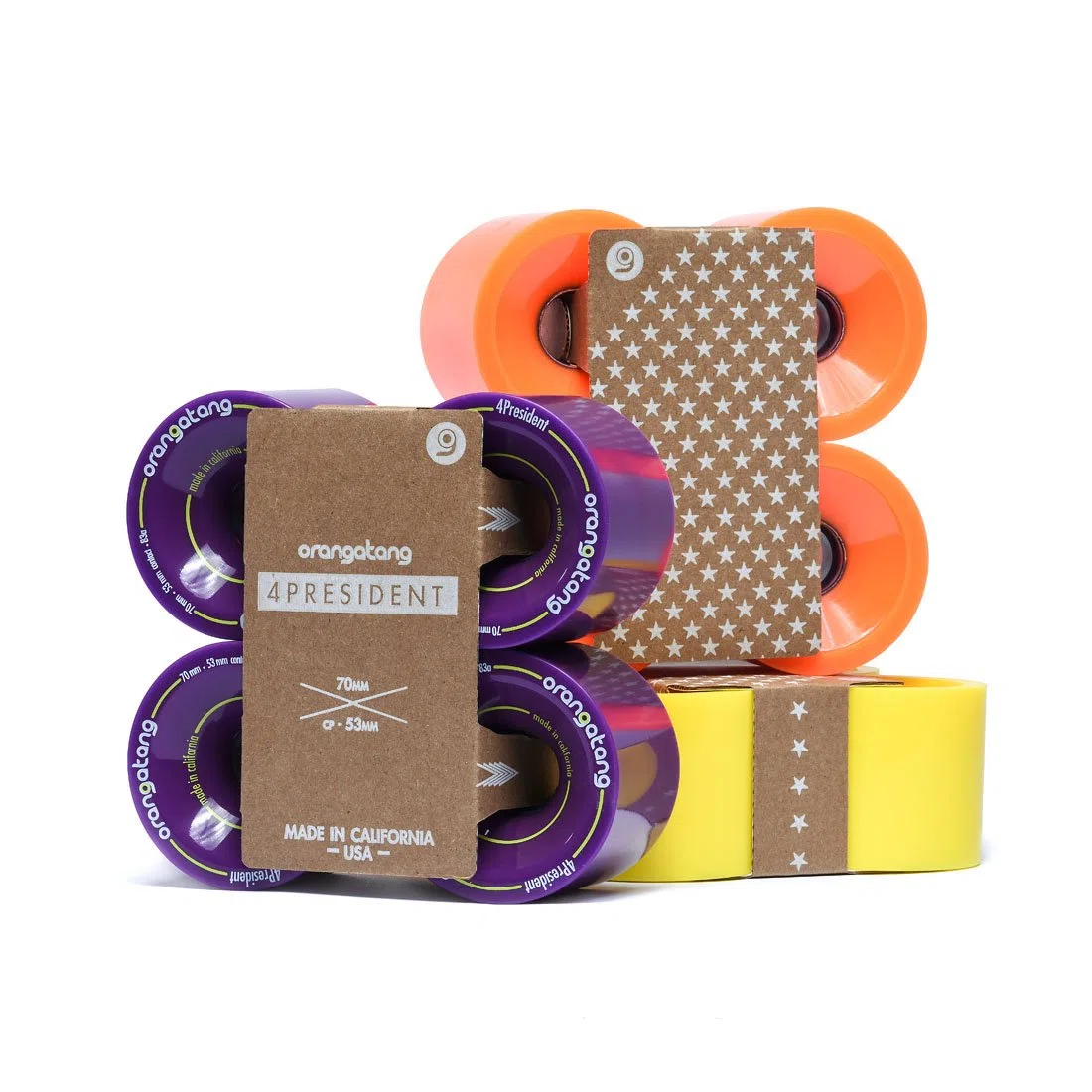 Orangatang 4 Ruedas President Cruising Longboard Skateboard de 70 mm (Juego de 4)