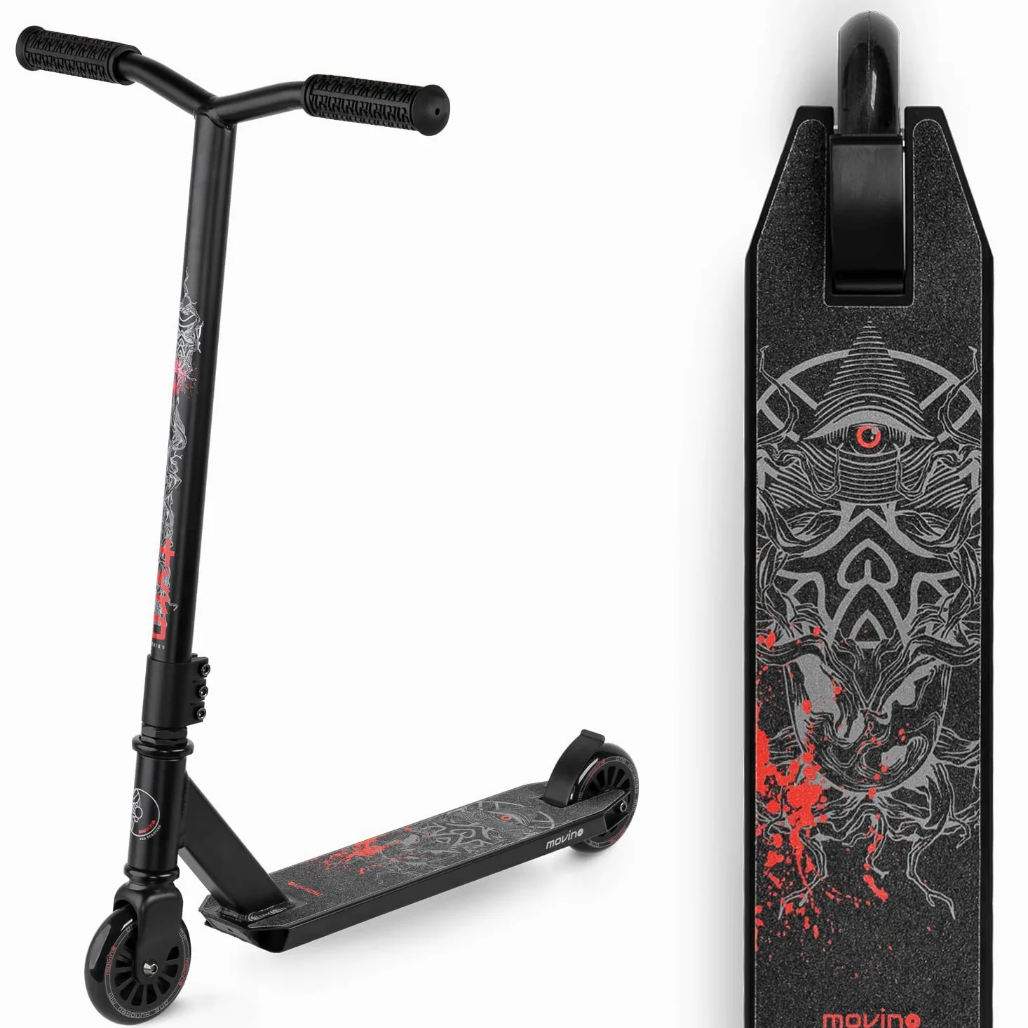 Movino Tyro Scooter | Scooter de Estilo Libre | ABEC 9 | Scooter para niños | Manillar de 100 mm | Base de Aluminio 6061 | Peso 2,89 kg