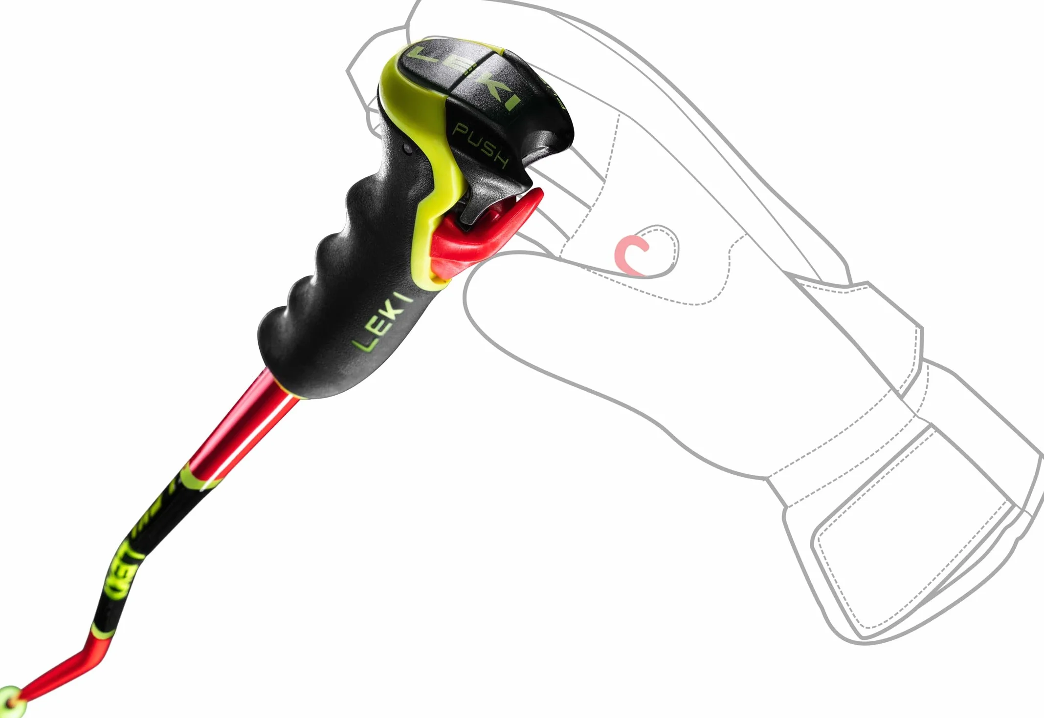 LEKI J-Ski-Bastón de esquí 2024/25 WCR Lite GS 3D 110 cm