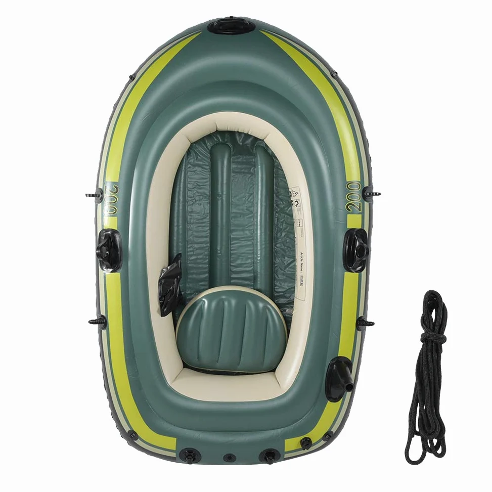 Bote Inflable para 1 Persona, PVC Alta Resistencia, 55 kg, Adultos y Niños, 109 x 87 x 66 cm, Aerodeslizador, Barco de Pesca Con Cuerda, Kayak para Deportes